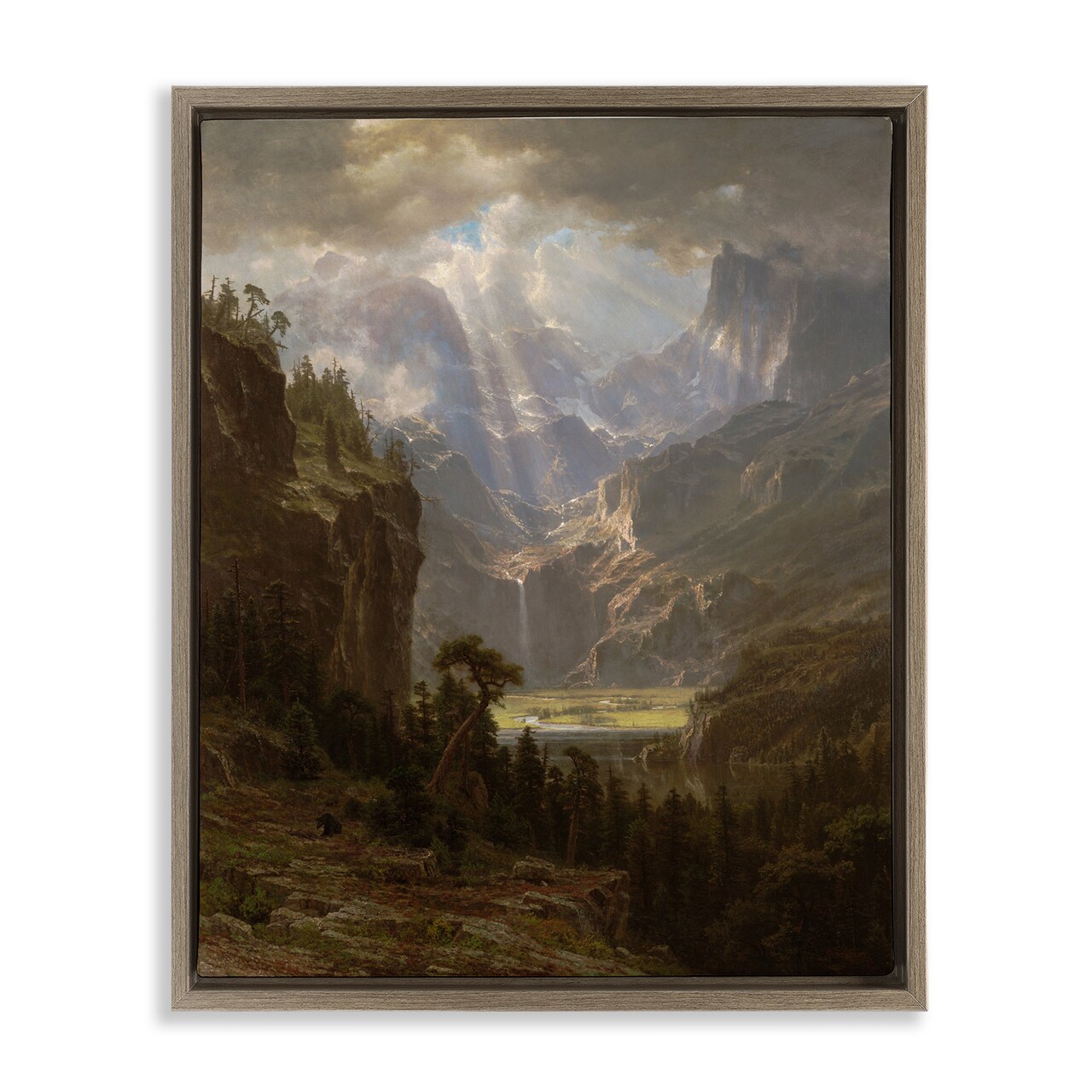 Stupell Industries Classic Bierstadt Rocky Mountains Framed Floater Canvas Wall Art Design by one1000paintings